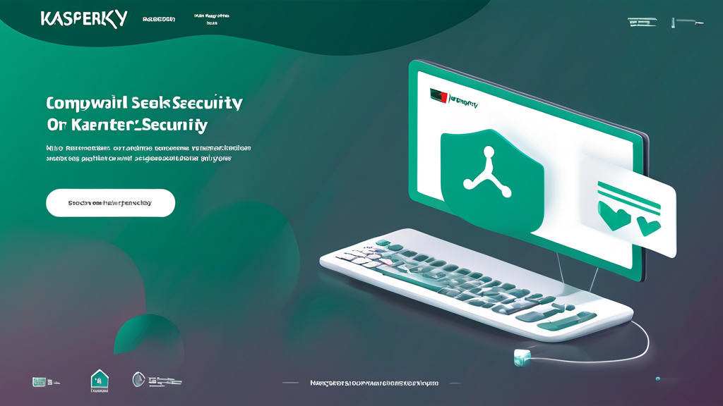 Create an image of a user-friendly digital guide or infographic illustrating the step-by-step process of downloading and setting up Kaspersky Internet Security on a computer. The image should include visuals of a computer screen displaying the Kaspersky website, the download button, installation progress, and final setup screen. Use a sleek, modern design with icons representing internet security, protection, and digital safety. Ensure the colors are primarily green and white to align with Kaspersky's branding.